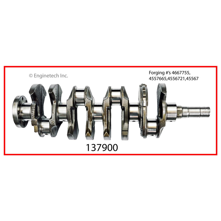 Enginetech Remanufactured Engine Crankshaft Kit with Main and Rod Bearings for Chrysler and Dodge Vehicles