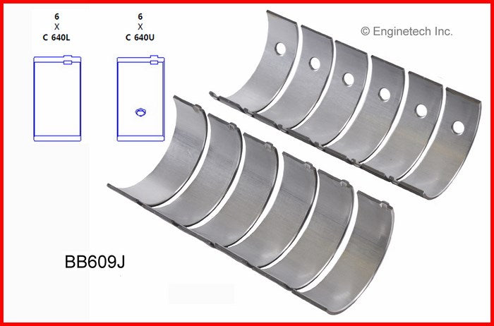 Enginetech BB609J020 Engine Full Connecting Rod Bearing Set for Reliable Performance