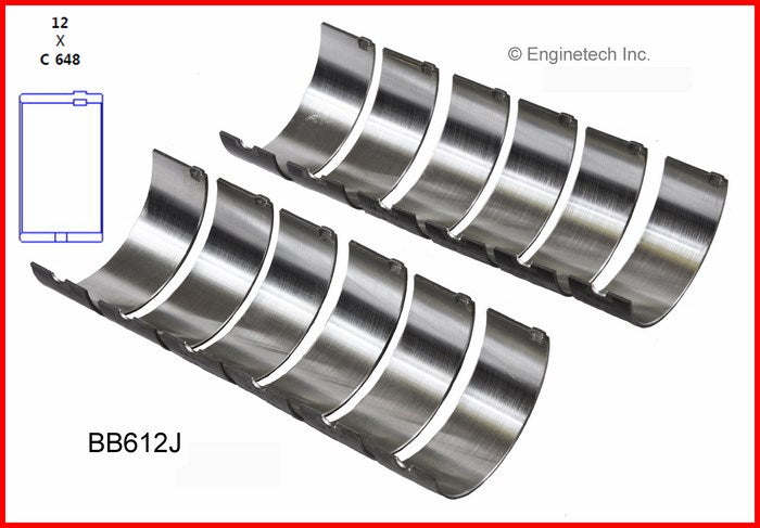Enginetech BB612J010 Engine Full Connecting Rod Bearing Set for Improved Performance