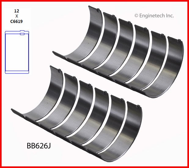 Enginetech BB626J.50 Engine Full Connecting Rod Bearing Set for Ford Vehicles