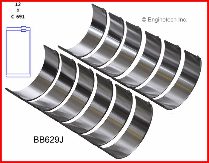 Enginetech BB629JSTD Engine Full Connecting Rod Bearing Set for Mazda B3000 and Ford Taurus