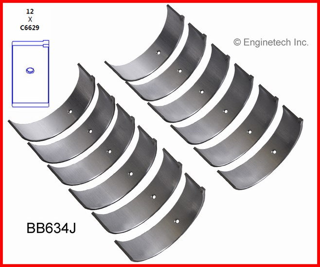 Enginetech BB634JSTD Engine Full Connecting Rod Bearing Set for Select Chrysler and Hyundai Models
