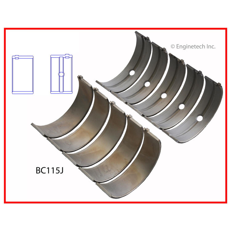 Enginetech BC115JSTD Engine Full Crankshaft Main Bearing Set for Chrysler and Dodge Vehicles