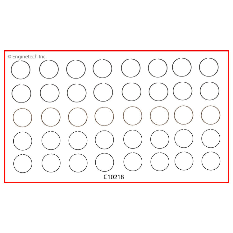 Enginetech C10218-030 Engine Premium Piston Ring Complete Set for High-Performance Engine Rebuilds