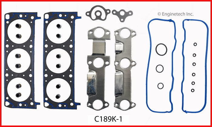 Enginetech C189K-1 Engine Full Gasket Set for GMC and Chevrolet Cars and Trucks