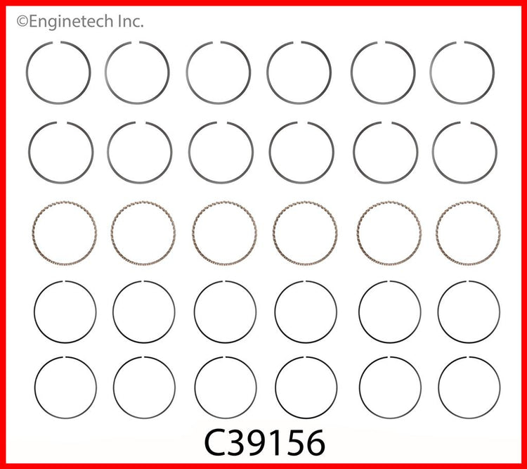 Enginetech C37796-020 Engine Premium Piston Ring Complete Set for Select Vehicles