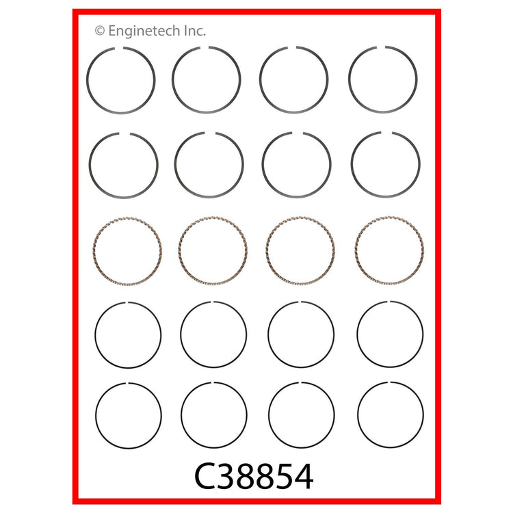 Enginetech C38854-060 Engine Premium Piston Ring Complete Set for Classic GM Engines