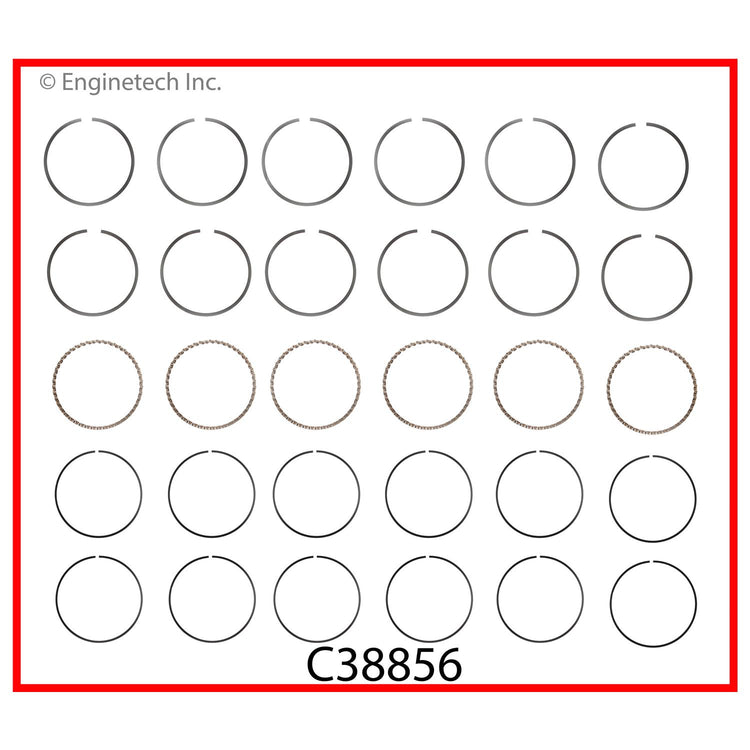 Enginetech C38856-030 Engine Premium Piston Ring Complete Set for Reliable Engine Performance