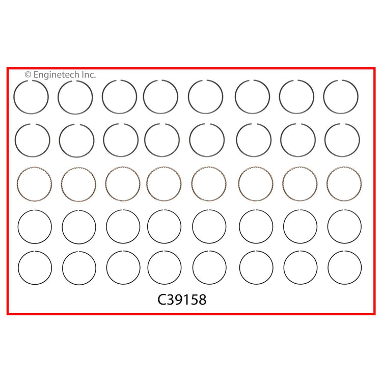 Enginetech C39158-020 Engine Premium Piston Ring Complete Set for High-Performance Engines