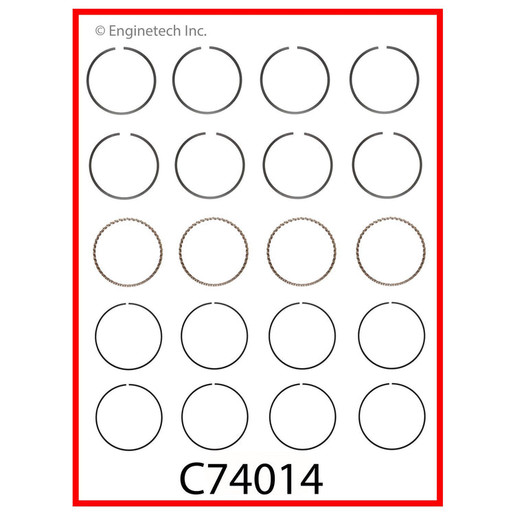 Enginetech C74014-STD Engine Premium Piston Ring Complete Set for Dodge and Plymouth Colt