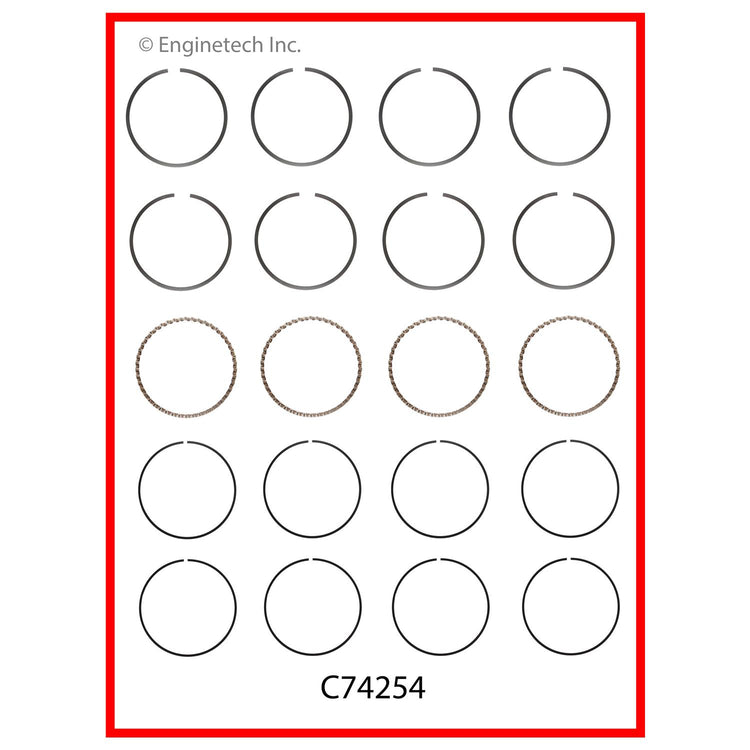 Enginetech C74254-STD Engine Premium Piston Ring Set for Suzuki Samurai