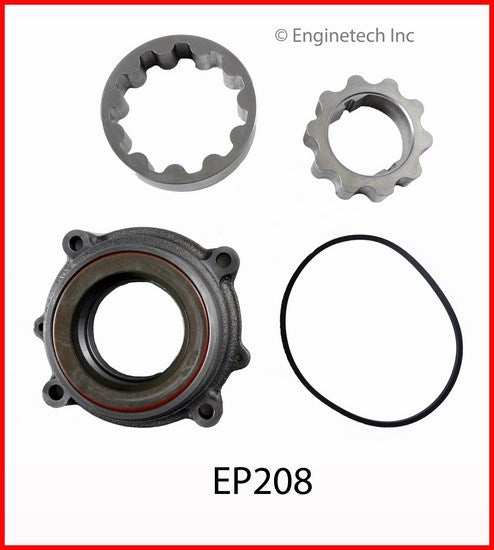 Enginetech EP208 Engine Oil Pump with Gasket – Rotary Drive, Cast Iron Housing, Standard Pressure and Volume