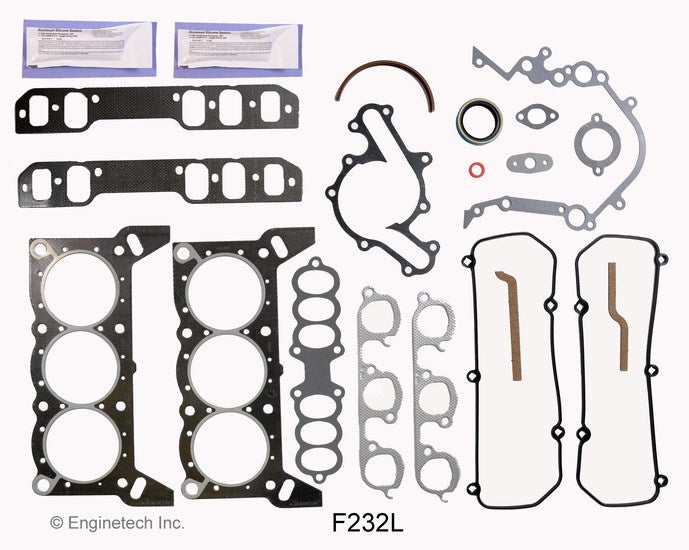 Enginetech F232L Rebuilders Engine Full Gasket Set for Ford Cars and Trucks