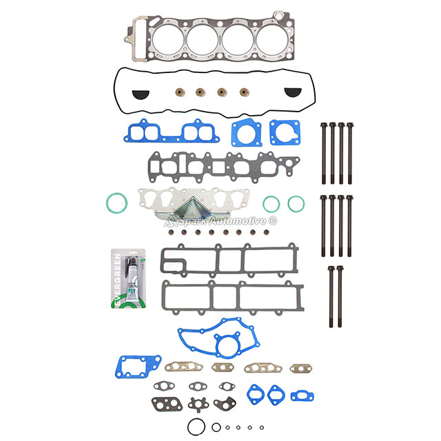 Head Gasket Set Intake Exhaust Valves Fit 85-95 Toyota 2.4 SOHC 22R 22RE 22REC