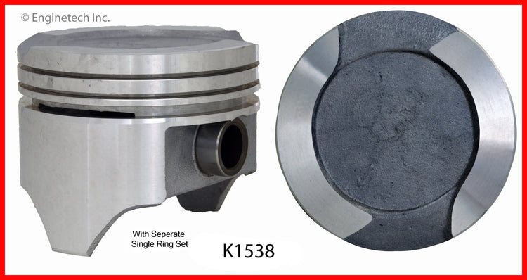 Enginetech K1538(8)040 Engine Piston Kit with Full Ring Stack for Ford Classics