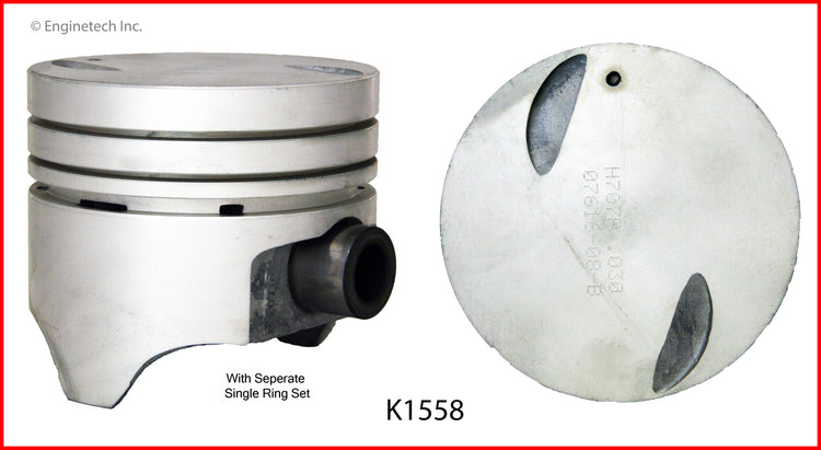 Enginetech K1558(8)P060 Engine Piston Kit with Separate Full Ring Stack