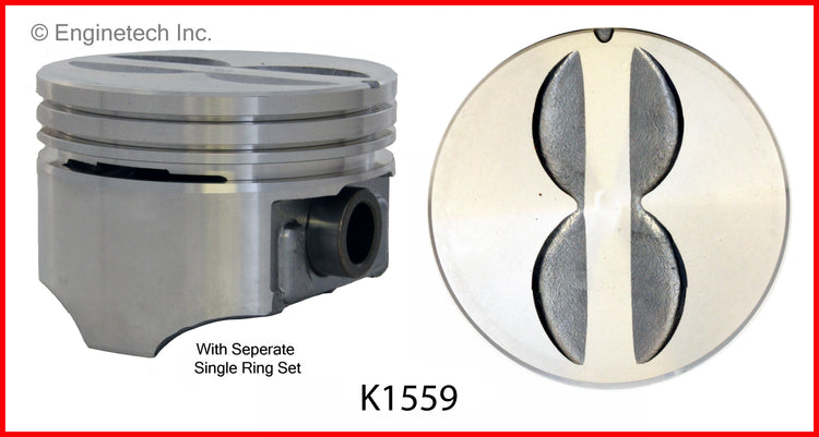 Enginetech K1559(8)STD Engine Piston Kit with Separate Full Ring Stack for Chevy and Buick Models