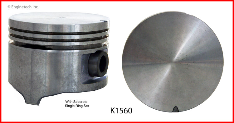 Enginetech K1560(6)P040 Engine Piston Kit with Separate Full Ring Stack for Ford and Mercury Models