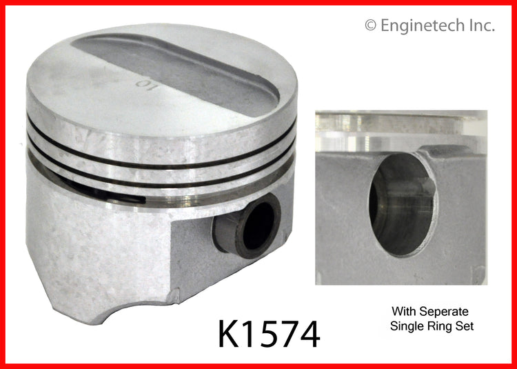 Enginetech K1574(4)PSTD Engine Piston Kit with Separate Full Ring Stack for Plymouth Turismo and TC3