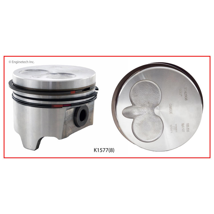 Enginetech K1577(8)030 Engine Piston Kit with Full Ring Stack – Standard & Premium Options