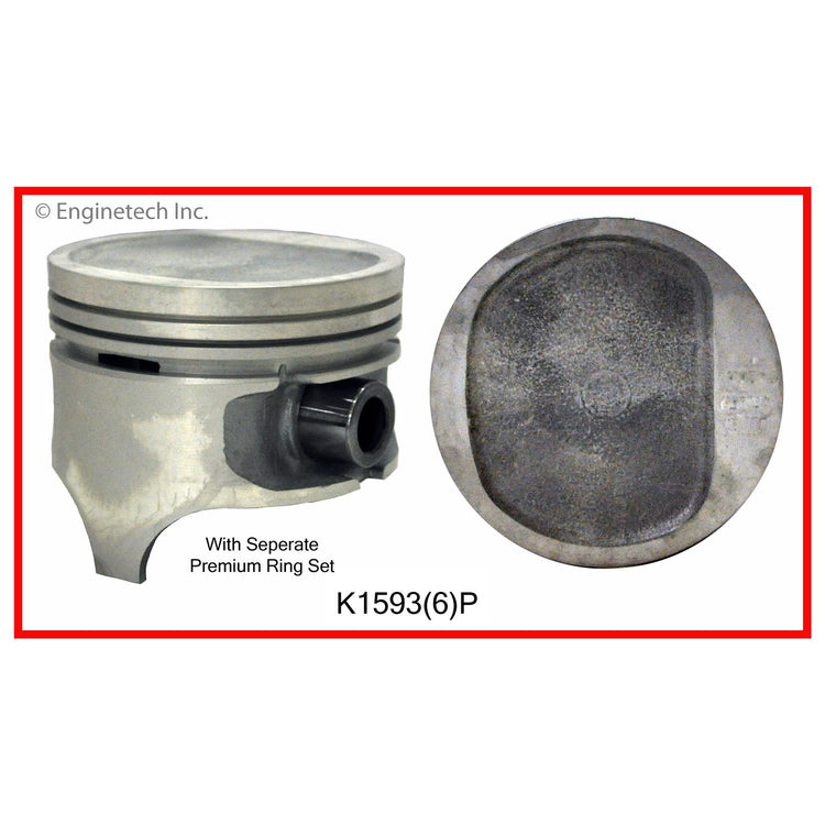 Enginetech K1593(6)P040 Engine Piston Kit with Full Ring Stack for Jeep Cherokee and Comanche