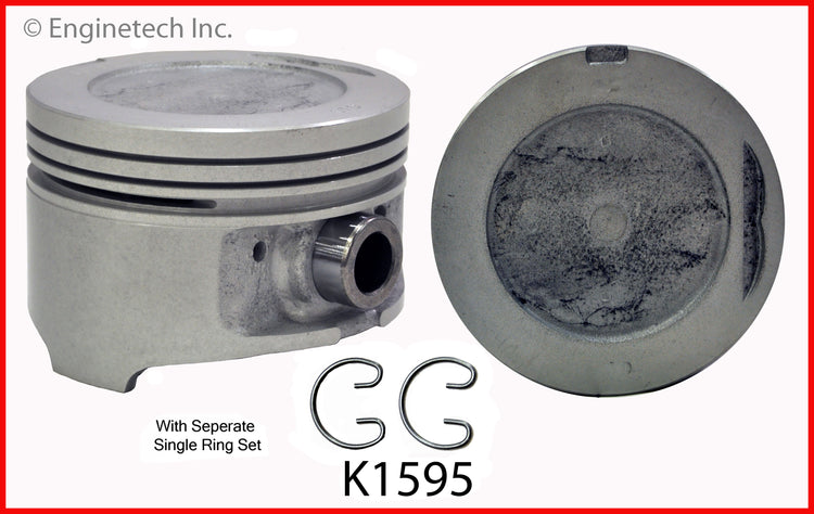 Enginetech K1595(4)P.50 Engine Piston Kit with Full Ring Stack for Toyota 4Runner, Celica, and Pickup 1985