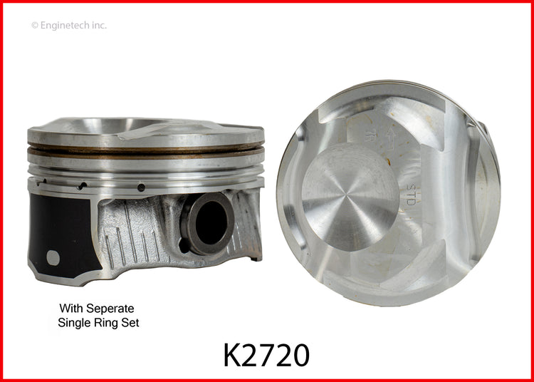 Enginetech K2720(6)P.50 Engine Piston Kit with Separate Full Ring Stack for Ford and Lincoln 2017-2018