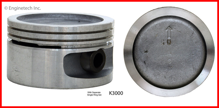 Enginetech K3000(4)STD Engine Piston Kit with Full Ring Stack for Chevrolet Vehicles