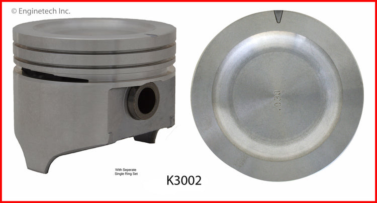 Enginetech K3002(4)STD Engine Piston Kit with Full Ring Stack for Jeep Models