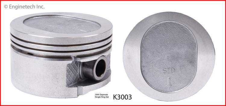 Enginetech K3003(6)PSTD Engine Piston Kit with Full Ring Stack for Chrysler Vehicles
