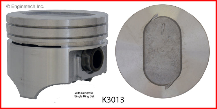 Enginetech K3013(8)P030 Engine Piston Kit with Separate Full Ring Stack for Ford F-250 and F-350