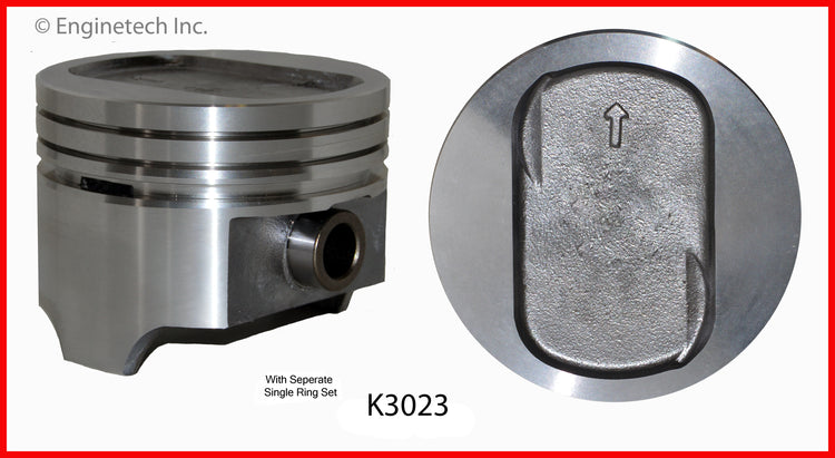 Enginetech K3023(8)STD Engine Piston Kit with Separate Full Ring Stack for Ford Vehicles
