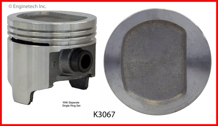 Enginetech K3067(6)030 Engine Piston Kit with Separate Full Ring Stack for Jeep Models