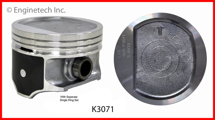 Enginetech K3071(6)P040 Engine Piston Kit with Full Ring Stack for Jeep Vehicles
