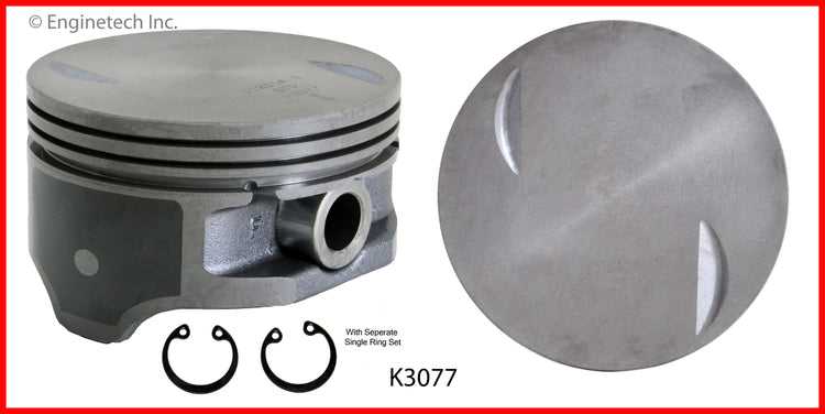 Enginetech K3077(8)P040 Engine Piston Kit with Separate Full Ring Stack for Silverado and Sierra 2004-2007