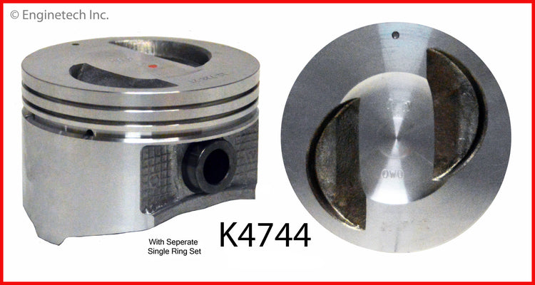 Enginetech K4744(6)P.50 Engine Piston Kit with Full Ring Stack for Nissan and Mercury Vehicles