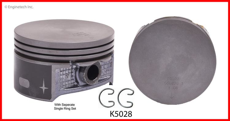 Enginetech K5028(8)P.50 Engine Piston Kit with Full Ring Stack for Ford and Lincoln Vehicles