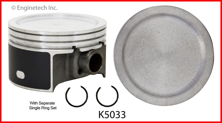 Enginetech K5033(4)PSTD Engine Piston Kit with Separate Full Ring Stack for Saturn Models