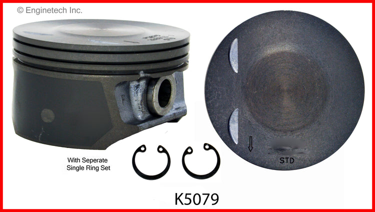 Enginetech K5079(4)PSTD Engine Piston Kit with Full Ring Stack for Chevy Colorado and GMC Canyon