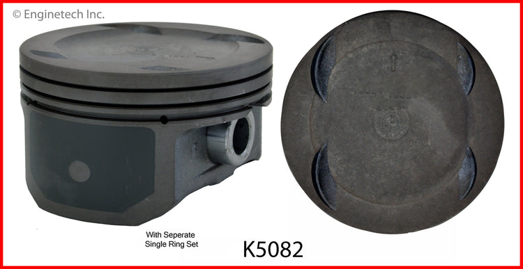 Enginetech K5082(4)P.50 Engine Piston Kit with Full Ring Stack for Chrysler, Dodge, Jeep 2012-2013