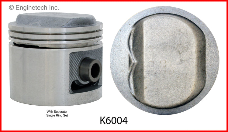Enginetech K6004(8)030 Engine Piston Kit with Separate Full Ring Stack for Buick Vehicles