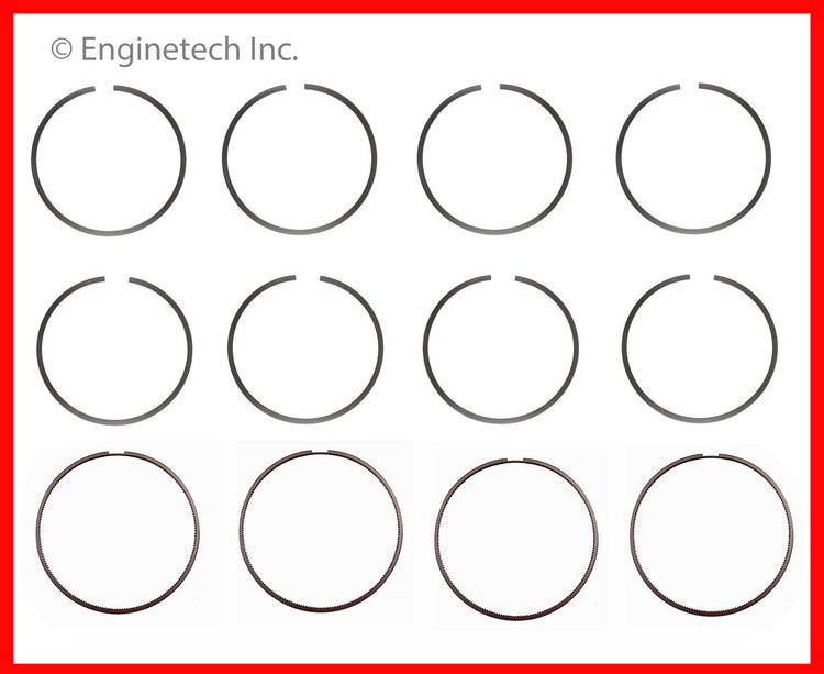 Enginetech M86024-STD Engine Premium Piston Ring Set for Hyundai and Kia Vehicles