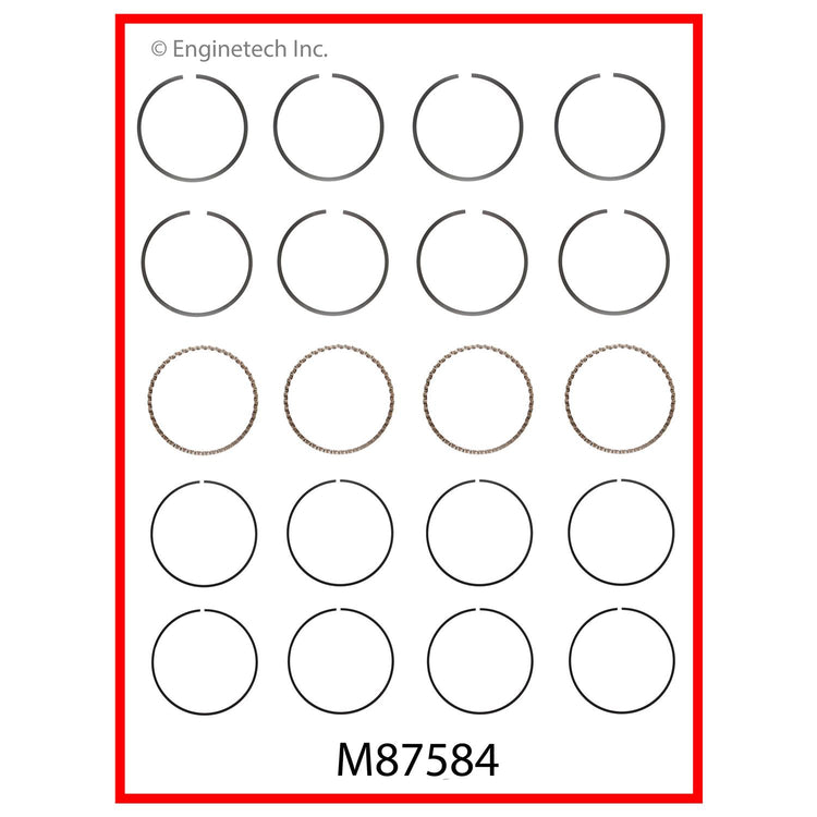 Enginetech M87584-STD Engine Premium Piston Ring Set for Mazda Vehicles