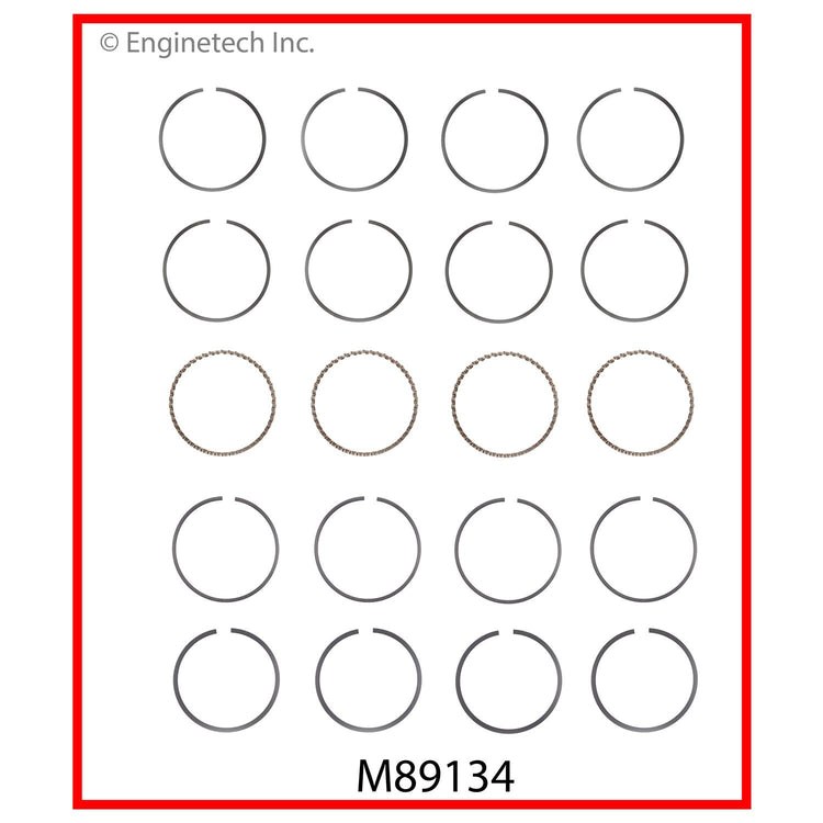Enginetech M89134-STD Engine Premium Piston Ring Set for Isuzu Hombre and Buick Century