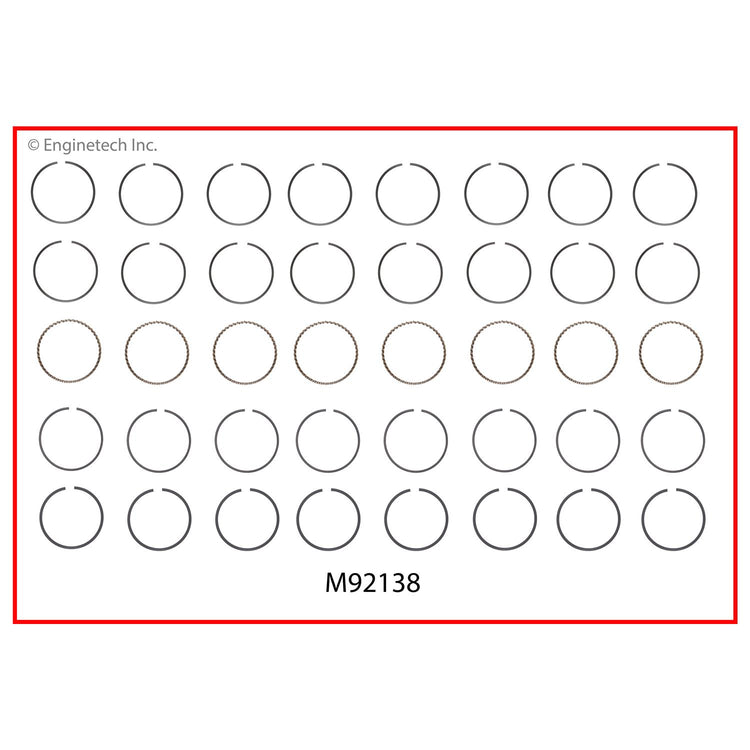 Enginetech M92138-STD Engine Premium Piston Ring Set for Cadillac Allante & DeVille