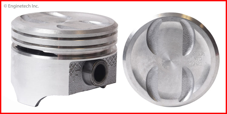 Enginetech Piston Set Without Rings for Chevy, Buick, Cadillac 3.736 in Bore