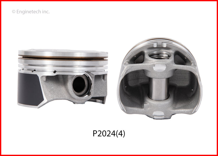 Enginetech P2024(4)020 Engine Piston Set Without Rings for Hyundai and Kia Vehicles