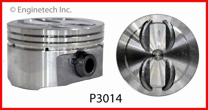 Enginetech P3014(8)030 Engine Piston Set Without Rings for GM and Chevrolet Models