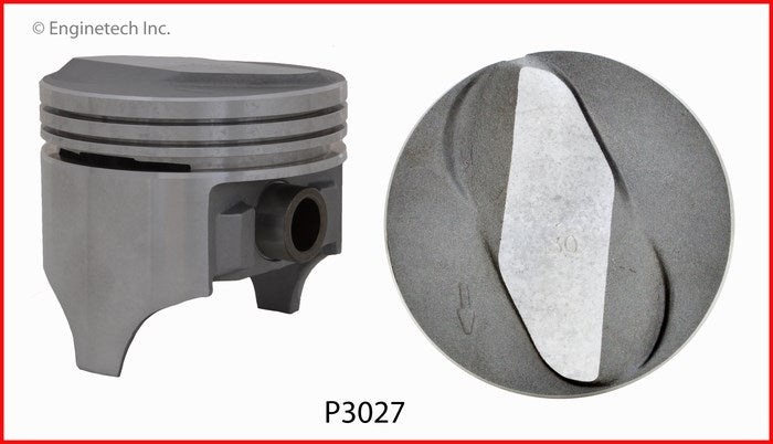 Enginetech P3027(8)030 Engine Piston Set Without Rings for Chevrolet Classic Models