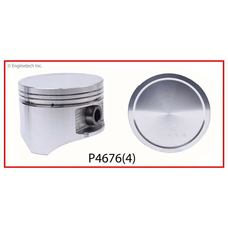 Enginetech P4676(4)STD Engine Piston Set Without Rings for Nissan D21 Pickup 1990-1997